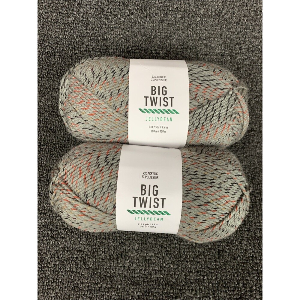 Lot Of 2 Big Twist Jellybean, Colorway Rock Candy, NEW 218.7yds Ea, 3.5oz